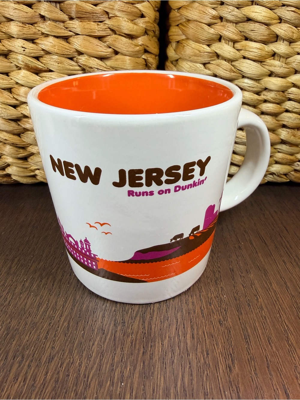 Exclusive Dunkin' Donuts “New Jersey” Ceramic Mug with Orange Interior
